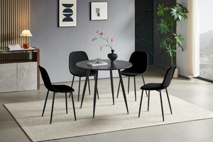 Juego de comedor 4 puestos Negro