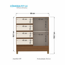 Cargar imagen en el visor de la galería, Cómoda FIT  4 gavetas 1 puerta
